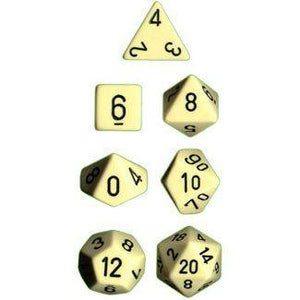 CHX 25400 Opaque Polyhedral Ivoryblack 7-die set - The Gaming Verse