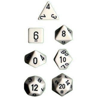 CHX 25401 Opaque Polyhedral WhiteBlack 7-DIe Set - The Gaming Verse